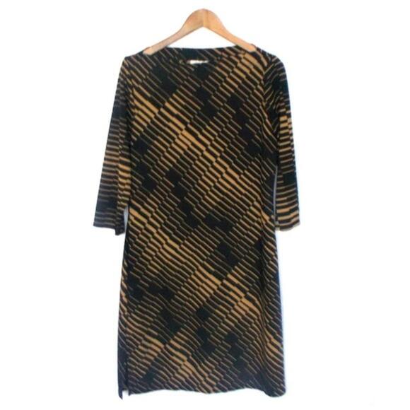 Vintage Giorgio Fiorliri Black  & Tan Abstract Print Dress Sz Large - Picture 7 of 7